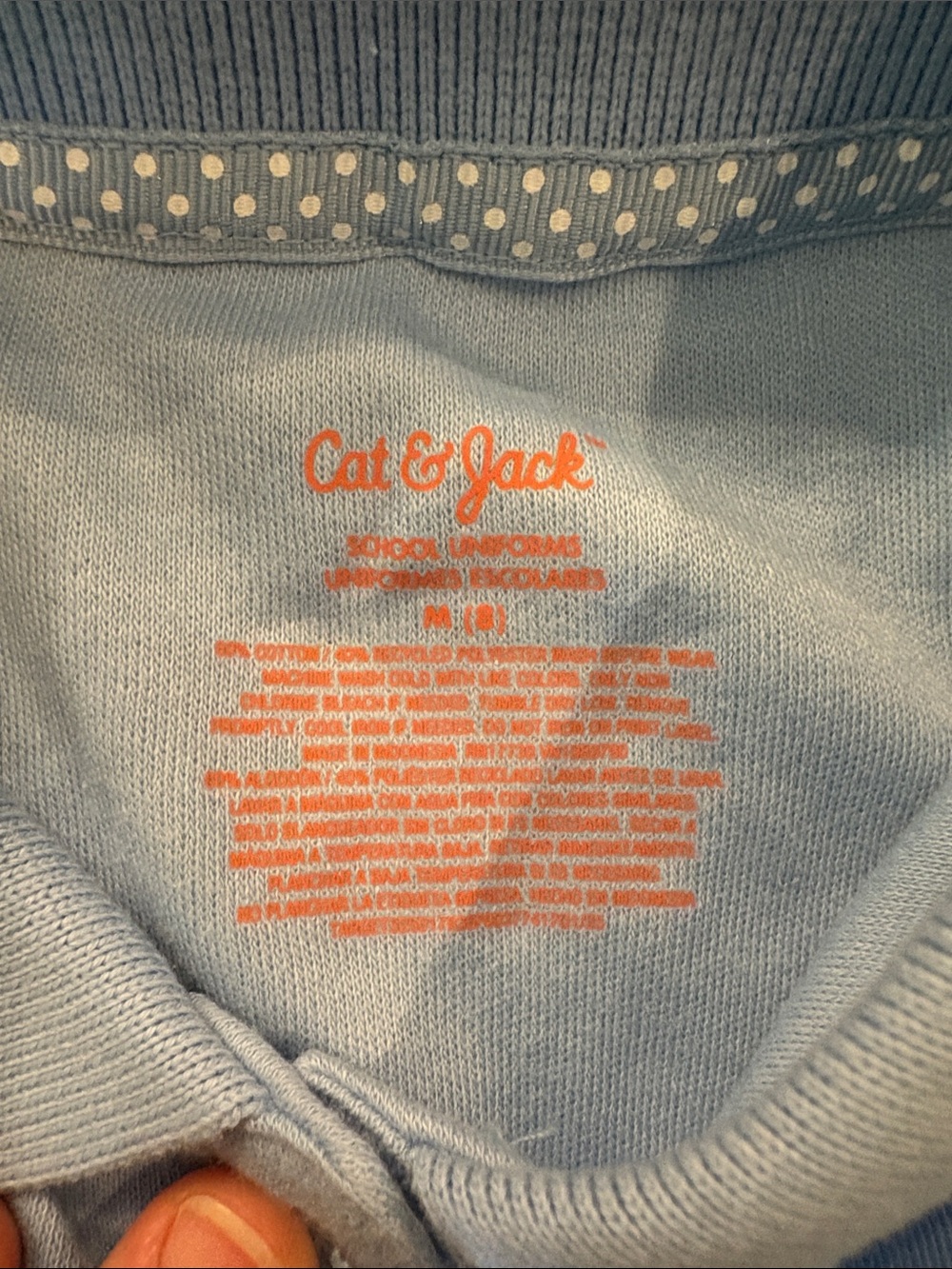 Cat & Jack Pale Blue Girls' Polo with Puff Sleeves - Picture 4 of 6
